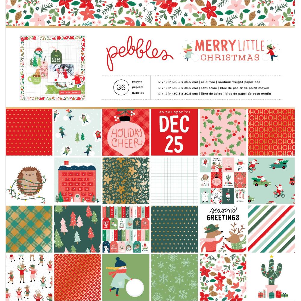 Набор фольгированной бумаги из коллекции "Merry Little Christmas" 18 листов