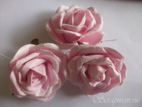 Роза открытая, цвет "Розовый", 7см