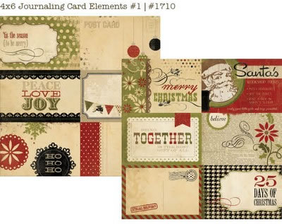 Бумага "Journaling Cards 1" из коллекции "25 Day of Christmas"