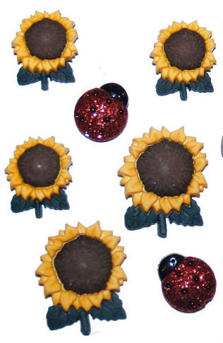 Набор пуговиц "Assorted Items-Sunflowers"