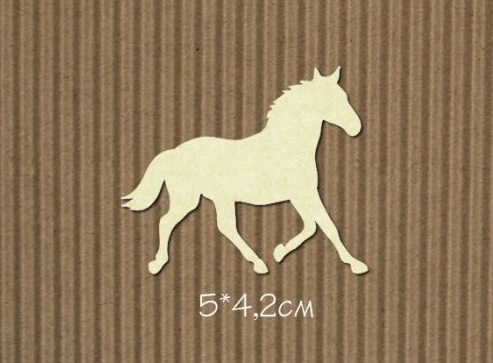 Чипборд "Лошадь 1" маленькая, 5x4,2см.