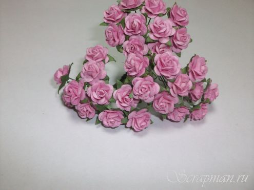 Роза открытая, цвет "Розовый", 1,5см
