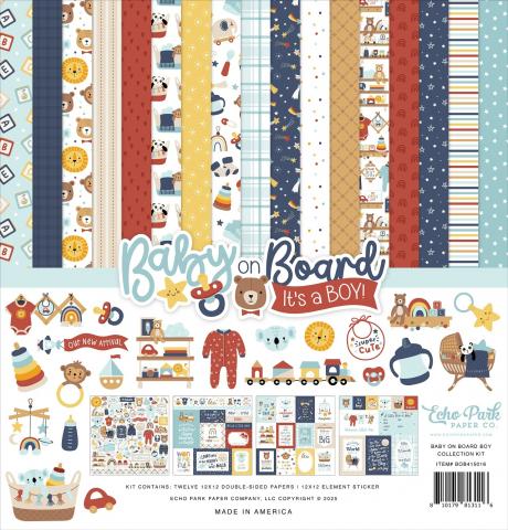 Набор бумаги (KIT) из коллекции Новорожденный мальчик "Baby on Board Boy"