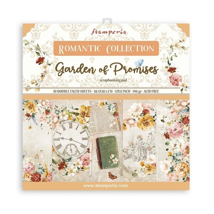Набор бумаги "Garden of Promises" 10 листов + бонус от Stamperia 