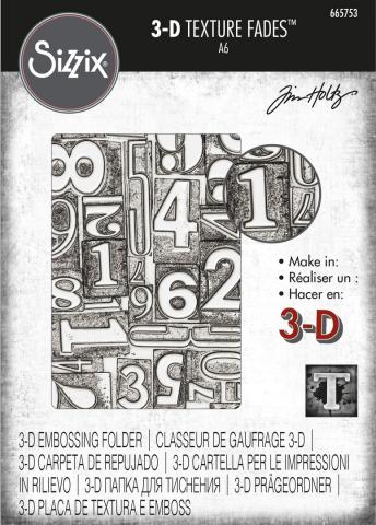 Папка для тиснения 3D "Numbered" от Sizzix