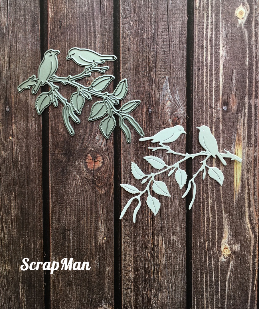 Нож для вырубки "Птицы на ветке" от ScrapMan