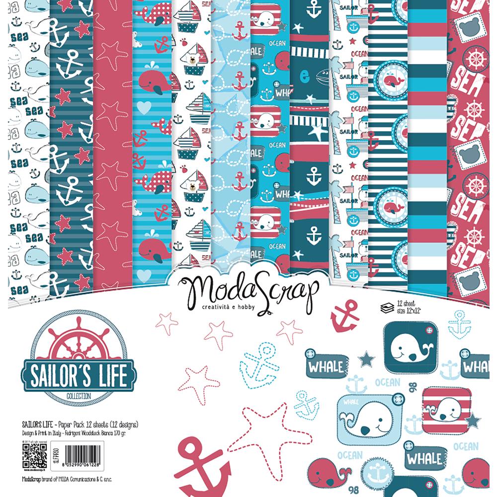 Набор бумаги "Sailor's Life" 12 листов от Moda Scrap