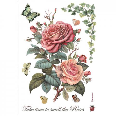 Бумага рисовая для декупажа А4 "Big rose" от STAMPERIA