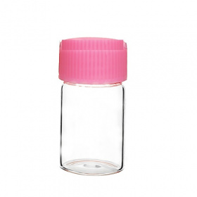 Декоративная стеклянная бутылочка с розовой крышкой 2,5*4,2см