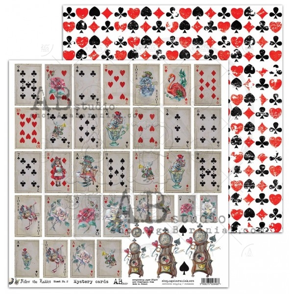 Бумага "Mystery cards" из коллекции Follow the Rabbit от магазина ScrapMan.ru