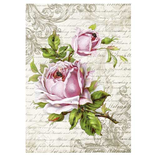 Тканевая карточка "Винтажная роза" из коллекции (Лучший букет)