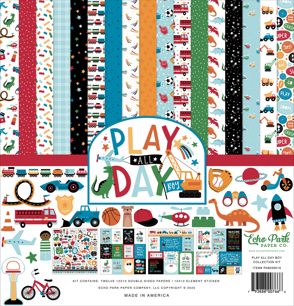 Изображение Набор бумаги (KIT) из коллекции "Play All Day Boy" от магазина ScrapMan.ru Набор бумаги (KIT) из коллекции "Play All Day Boy" от магазина ScrapMan.ru
