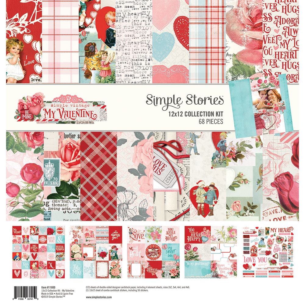 Набор бумаги (KIT) из коллекции "Simple Vintage My Valentine" 