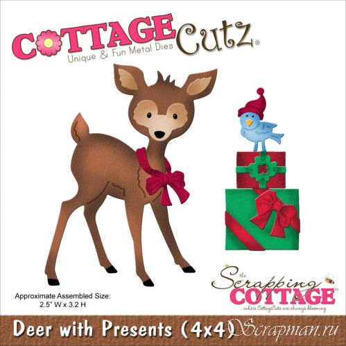 Нож для вырубки Deer W/Presents от Cottage Cutz
