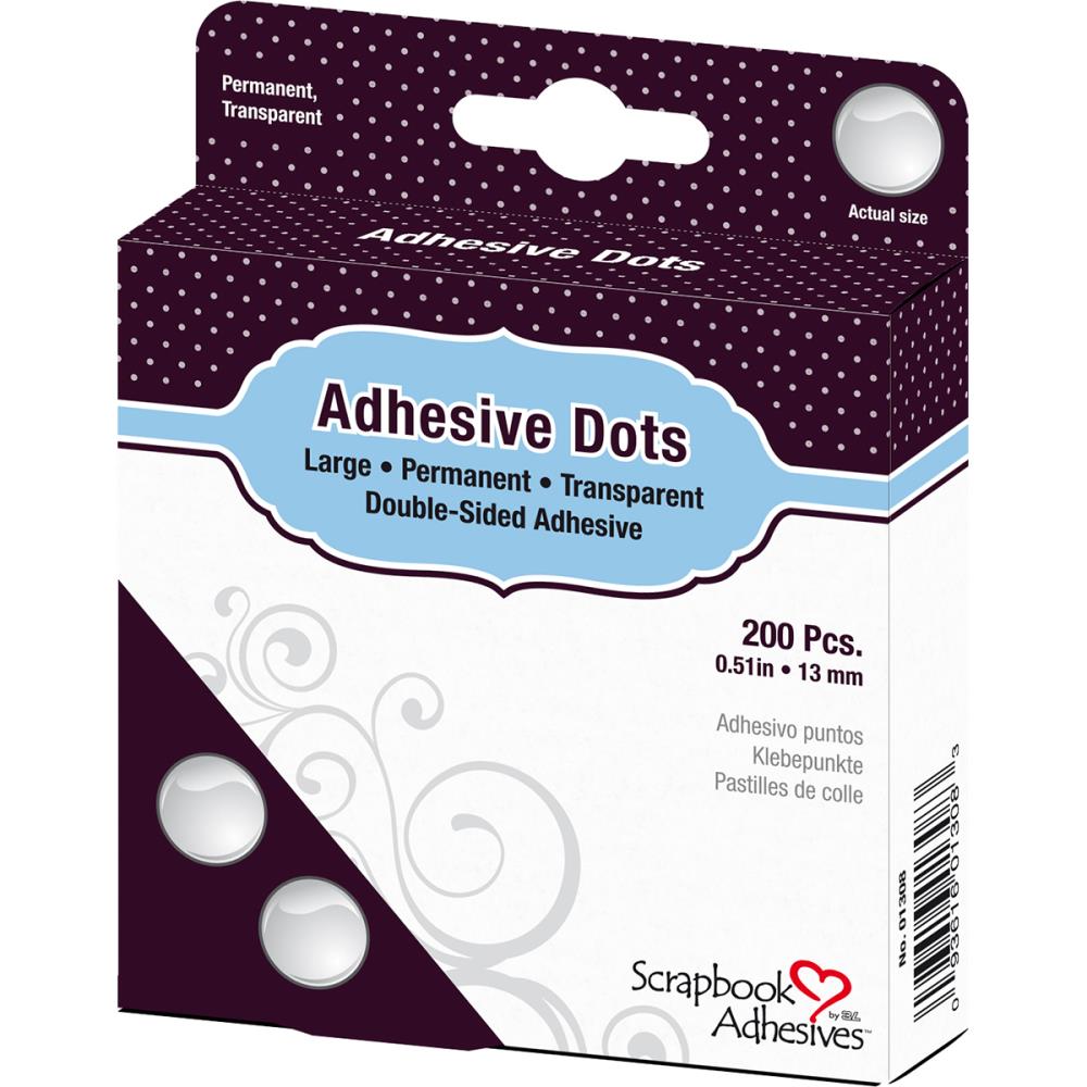 Клейкие прозрачные круги Adhesive Dots "Repositionable" 13мм., 200 штук