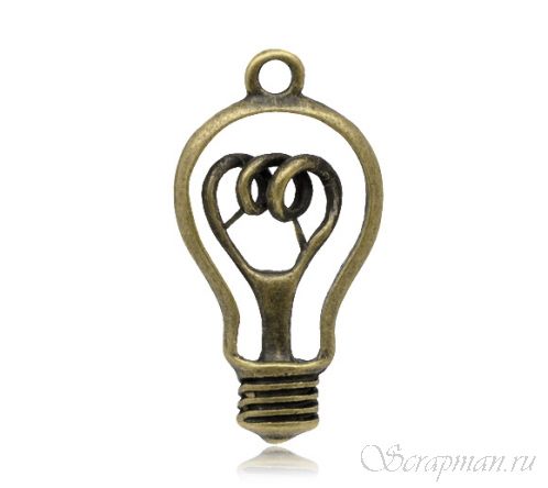 Подвеска "Лампа" античная бронза от магазина ScrapMan.ru