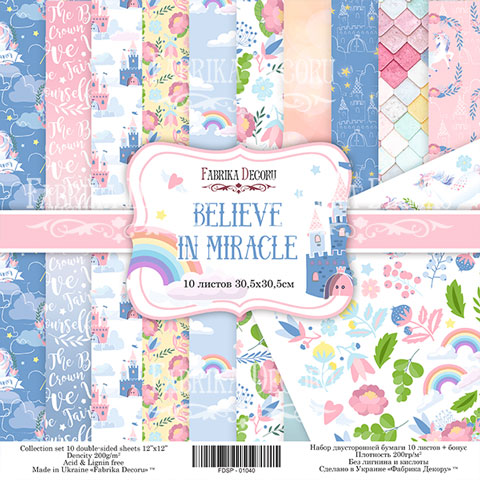 Набор бумаги "Believe in miracle" 
