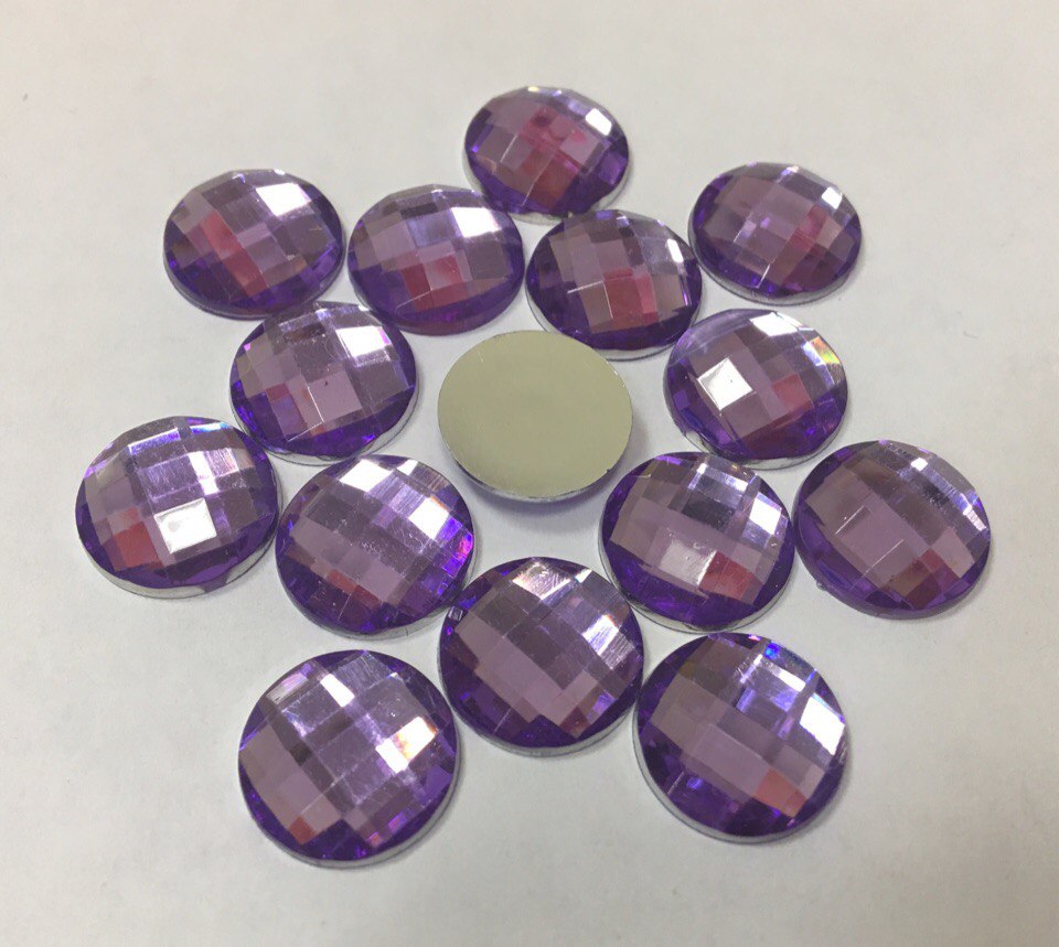 Граненый кристаллик "Круг" фиолетовый