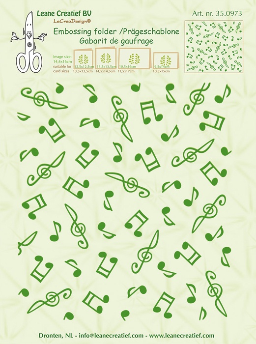 Папка для тиснения "Background Musical symbols" от Leane Creatief
