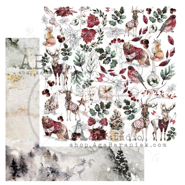 Лист с картинками для вырезания Winter wealth из коллекции Breeze of the forest