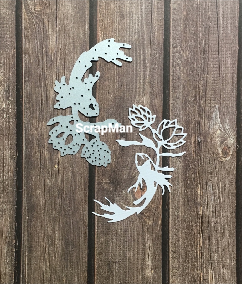 Нож для вырубки Рыбка с лотосом от ScrapMan