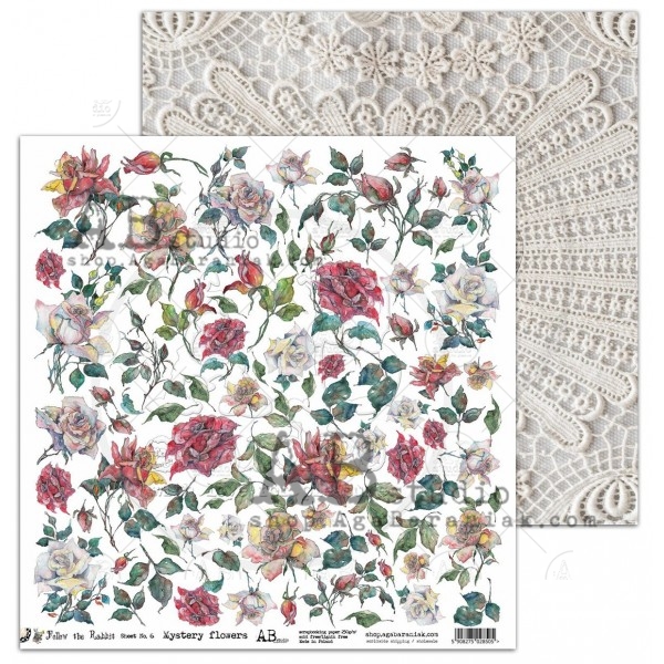Бумага "Mystery flowers" из коллекции Follow the Rabbit