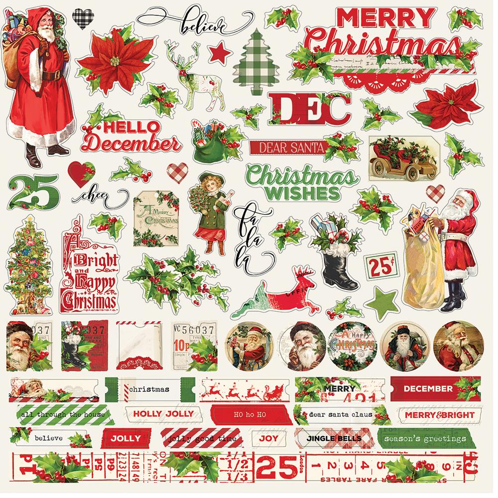 Лист стикеров "Combo" из коллекции "Simple Vintage Christmas"
