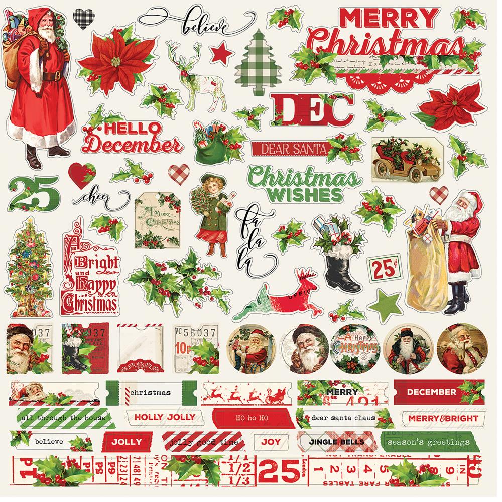 Лист стикеров "Combo" из коллекции "Simple Vintage Christmas"