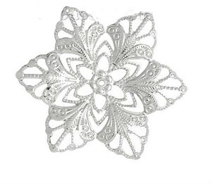Металлическая подвеска "Цветок" серебро от магазина ScrapMan.ru