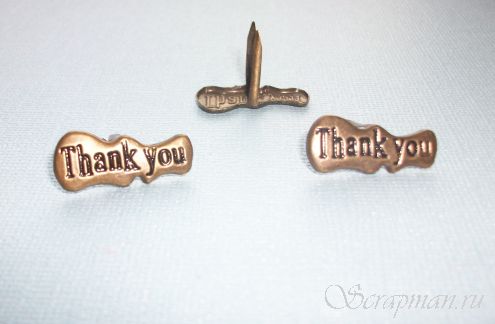 Брадс "Thank you" античная бронза от магазина ScrapMan.ru