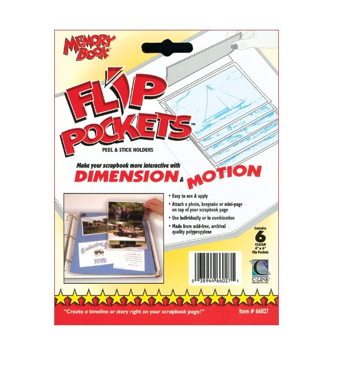 Набор кармашков Memory Book Flip Pockets Peel & Stick Holders 6 штук