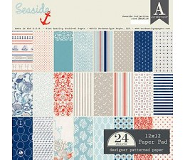 Набор бумаги из коллекции "Seaside" 12 листов от магазина ScrapMan.ru