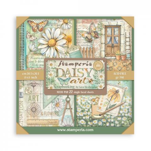 Набор бумаги 20*20см Маргаритка (Daisy Art) 22 листа + бонус от Stamperia 