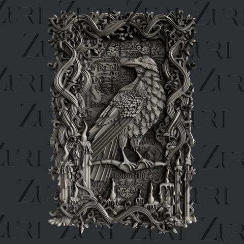 Молд силиконовый Ворон Хэллоуин "Halloween Raven" от ZURI