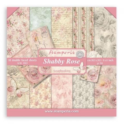 Набор бумаги 20*20см "Shabby Rose" 10 листов + бонус от Stamperia 