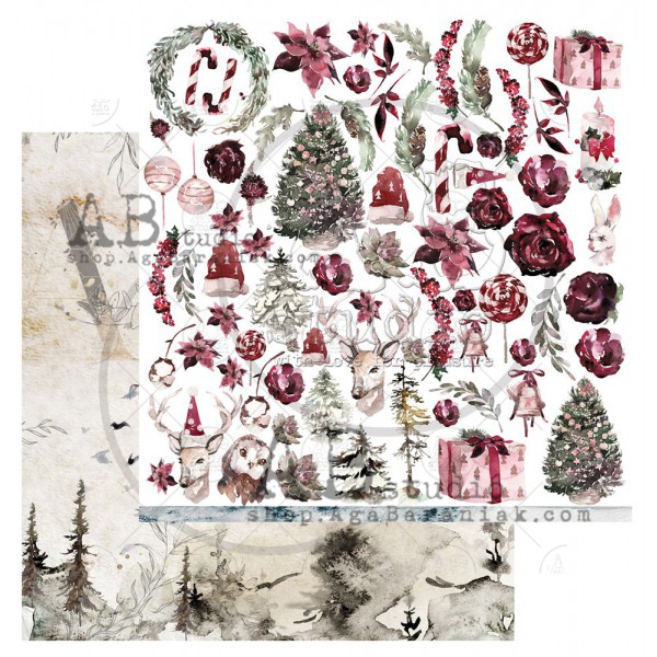Лист с картинками для вырезания Christmas Evening из коллекции Breeze of the forest