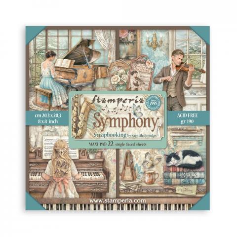 Набор бумаги 20*20см Симфония (Symphony) 22 листа + бонус от Stamperia 