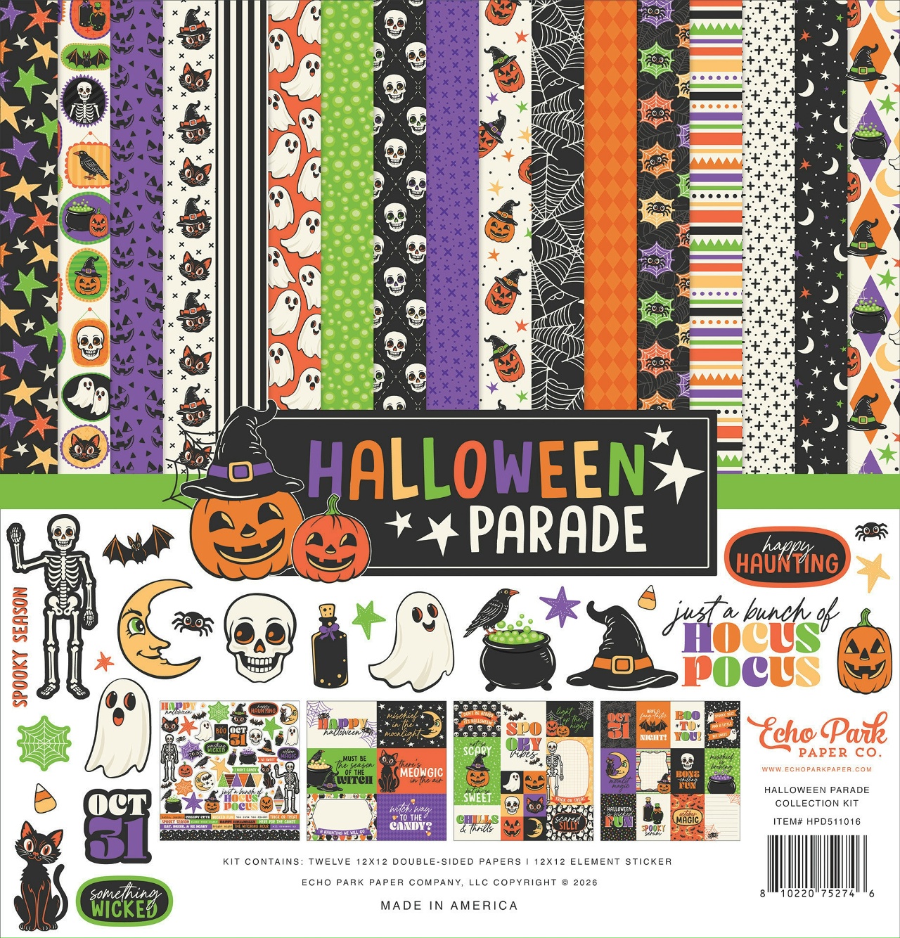 Набор бумаги (KIT) из коллекции Парад Хэллоуин "Halloween Parade" от магазина ScrapMan.ru