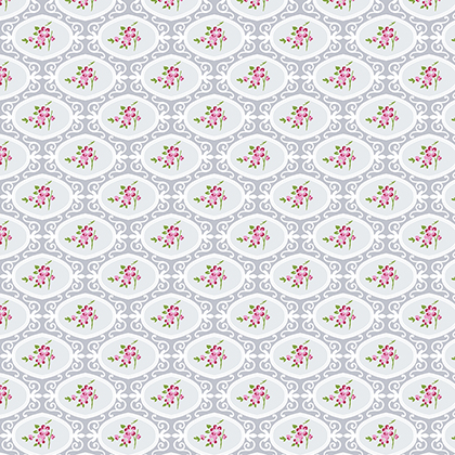 Отрез ткани 50*55см Charlotte "Cherry Blossom - Gray" 