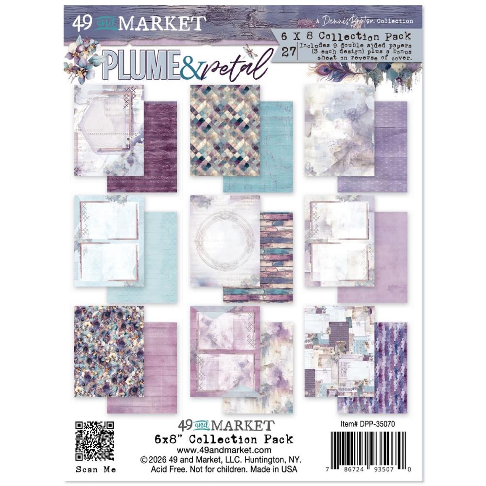 Набор бумаги 15*20см Перо и лепесток (Plume and Petal) 27 листов от 49 Market от магазина ScrapMan.ru