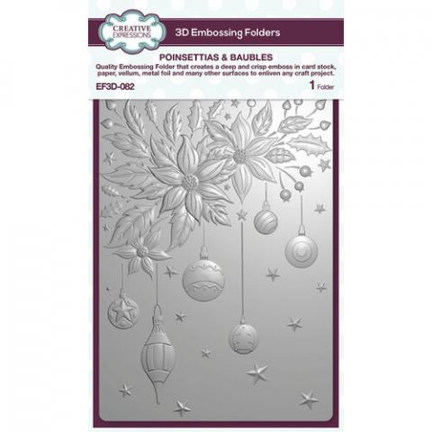 Папка для тиснения "Poinsettias and Baubles" от Creative Expressions