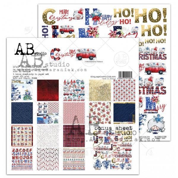 Набор бумаги "Christmas Days" 30*30см 8 листов + бонус от магазина ScrapMan.ru