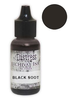 Заправка для штемпельной подушечки Distress Archival Ink Black Soot (Черная сажа) от Ranger