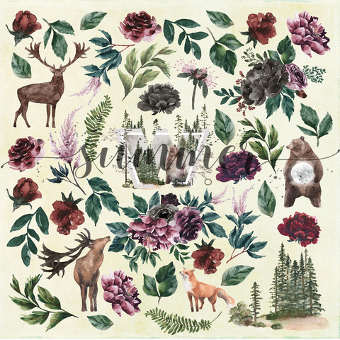 Лист с картинками для вырезания из коллекции Wild Forest