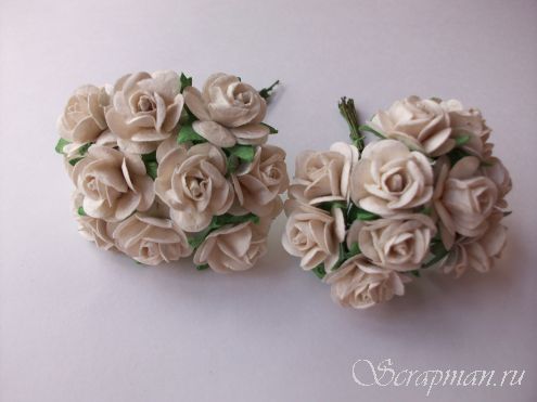Роза открытая, цвет "Белый", 2,5см от магазина ScrapMan.ru