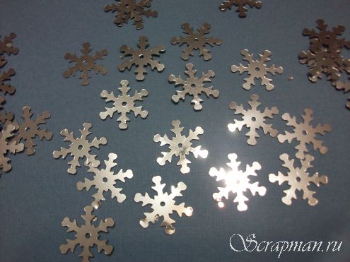 Украшение "Снежинка" цвет серебристый от магазина ScrapMan.ru