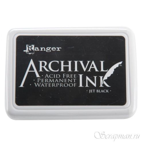 Штемпельная подушечка "Jet Black" Archival Ink от Ranger