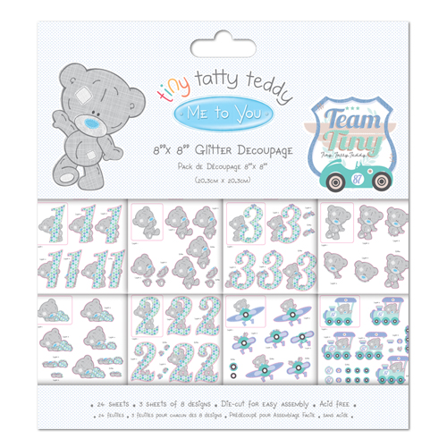 Набор бумаги с высечками из коллекции "Tiny Tatty Teddy Boy" 8 листов