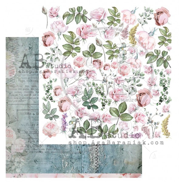 Лист с картинками для вырезания Pink scents из коллекции Shabby love symphony