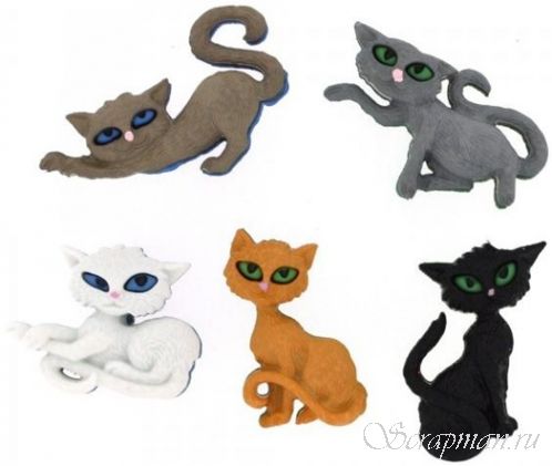 Набор декоративных пуговиц "Кошки" от магазина ScrapMan.ru
